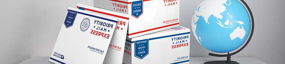 国际优先邮件 and 国际特快专递 Flat Rate boxes for fast delivery and 美国邮政总局 跟踪.